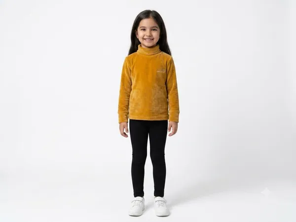 Mustard_Velvet_Turtleneck_Top_for_Girls