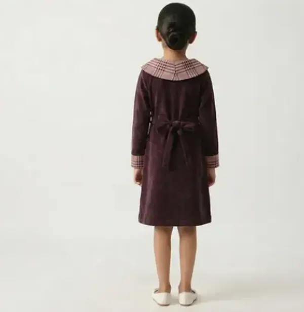 Maroon_Checked_Collar_Dress_for_Girls