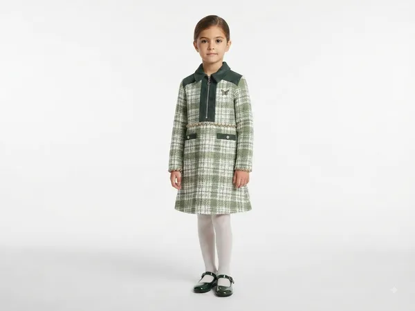 Green_Plaid_Long_Sleeve_Dress_for_Girls