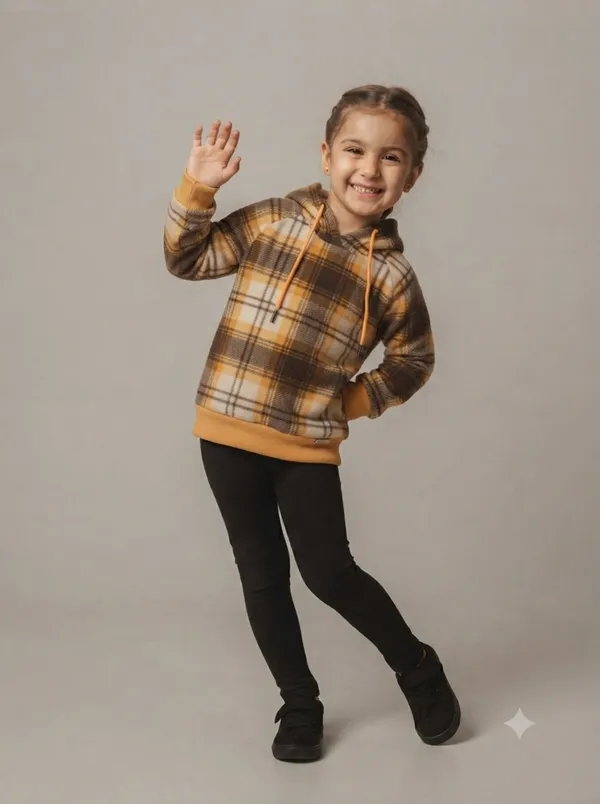 Brown_Checkered_Hooded_Sweatshirt_for_Girls