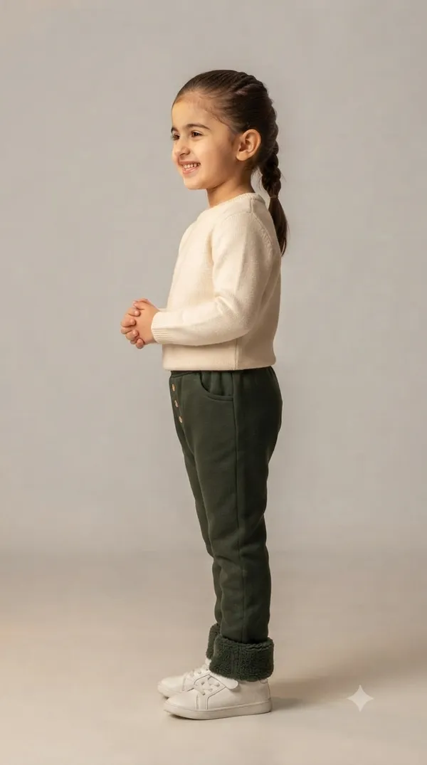 Cream_Regular_Fit_Sweater_And_Green_Jogger_Set_for_Girls
