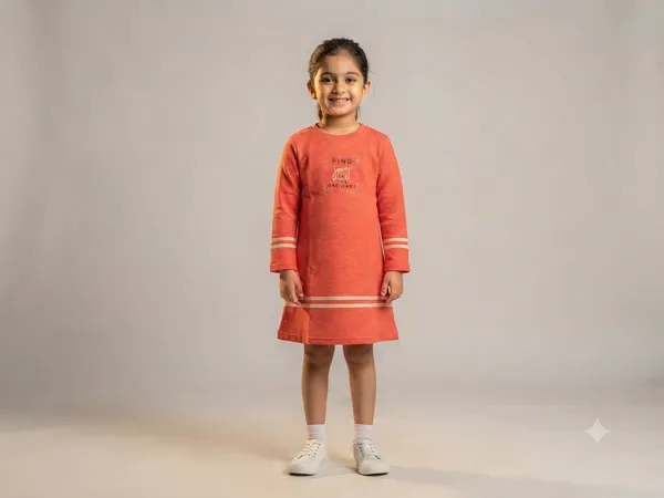 Coral_Full_Sleeve_Graphic_Dress_for_Girls