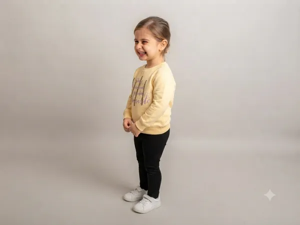 Yellow_Printed_Sweatshirt_And_Black_Leggings_Set_For_Girls