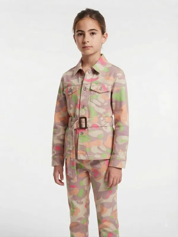 Multicolor_Printed_Belted_Shirt_And_Trousers_Set_for_Girls