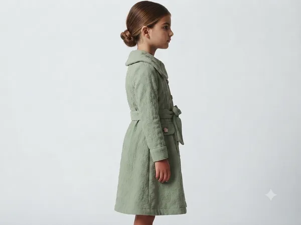 Sage_Green_Textured_Belted_Coat_for_Girls