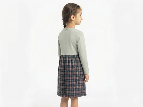 Grey_Plaid_A-Line_Dress_for_Girls