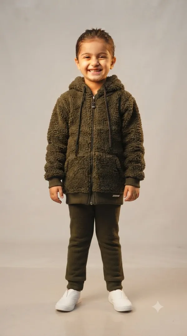 Olive_Sherpa_Fleece_Hooded_Jacket_for_Girls