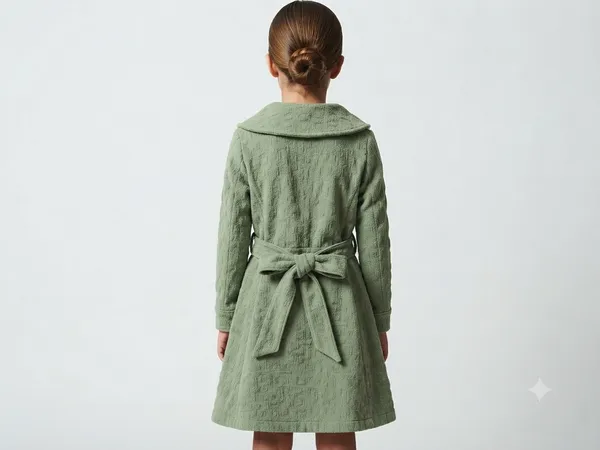 Sage_Green_Textured_Belted_Coat_for_Girls