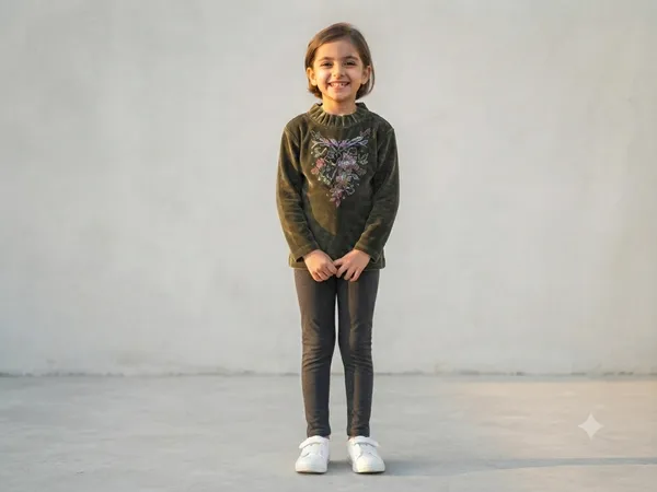 Olive_Velvet_Regular_Fit_Sweatshirt_for_Girls