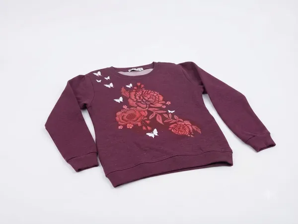 Burgundy_Printed_Round_Neck_Sweatshirt_for_Girls