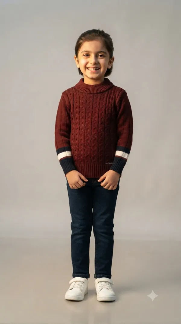 Maroon_Cable_Knit_Sweater_for_Girls