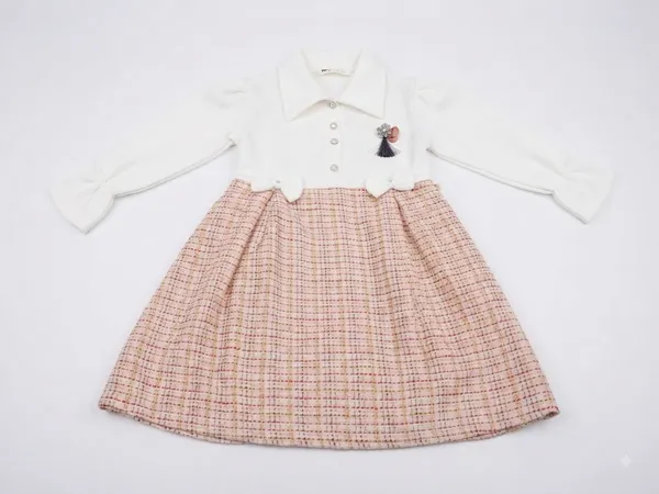 White_And_Pink_Checked_Dress_for_Girls