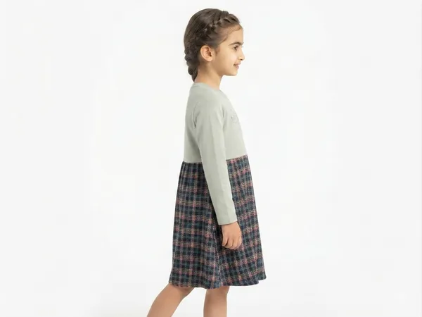 Grey_Plaid_A-Line_Dress_for_Girls