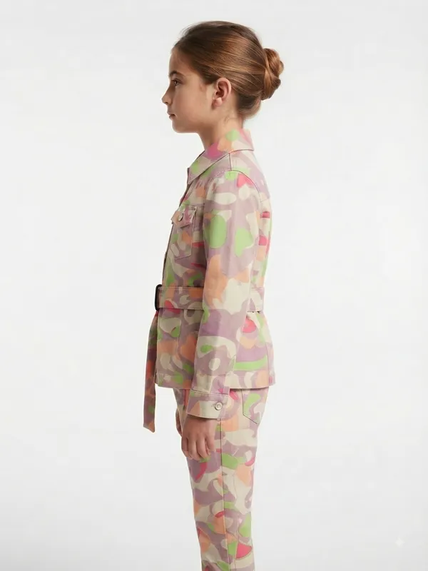 Multicolor_Printed_Belted_Shirt_And_Trousers_Set_for_Girls