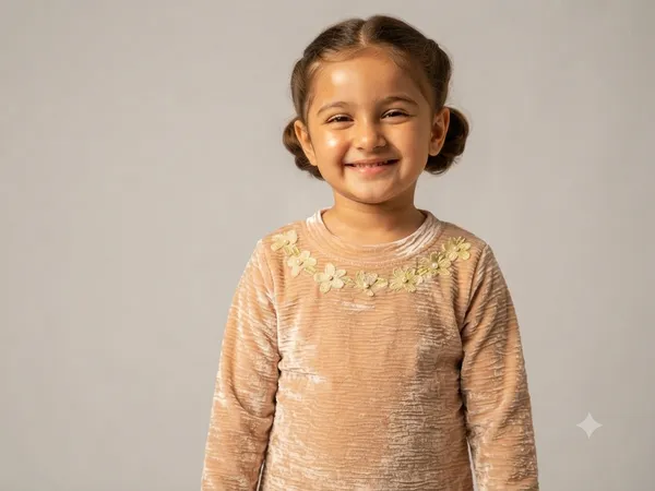 Peach_Velvet_Full_Sleeve_Top_And_Black_Leggings_Set_for_Girls