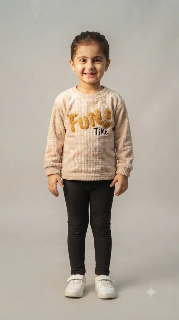 Beige_Ribbed_Graphic_Sweatshirt_for_Girls