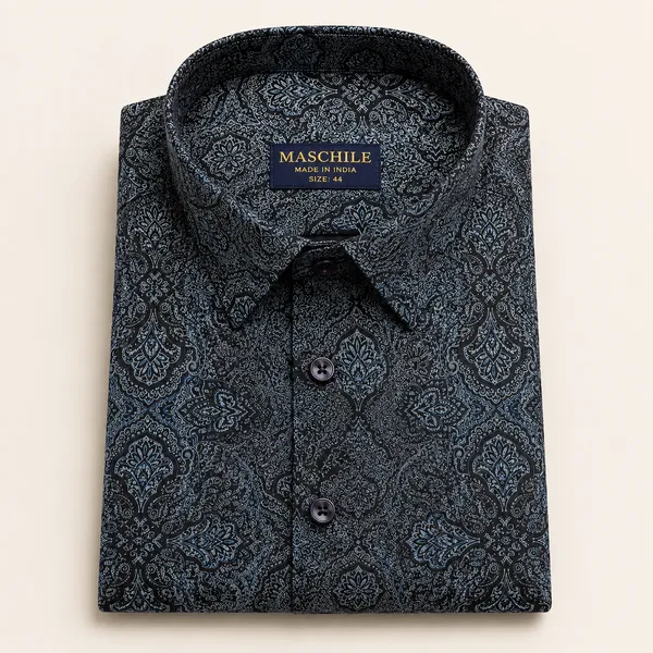 Maschile_Men's_Blue_Paisley_Printed_Full-Sleeve_Shirt