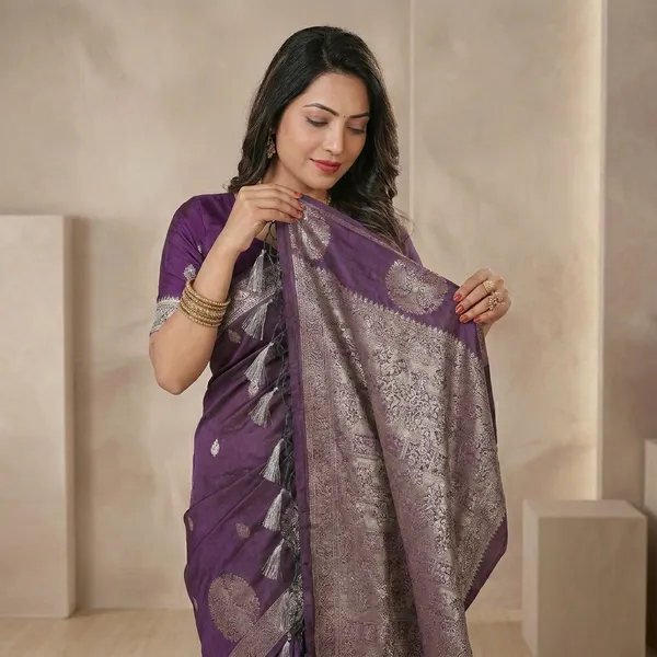 Maroon_Silk_Blend_Silver_Zari_Woven_Saree_For_Women
