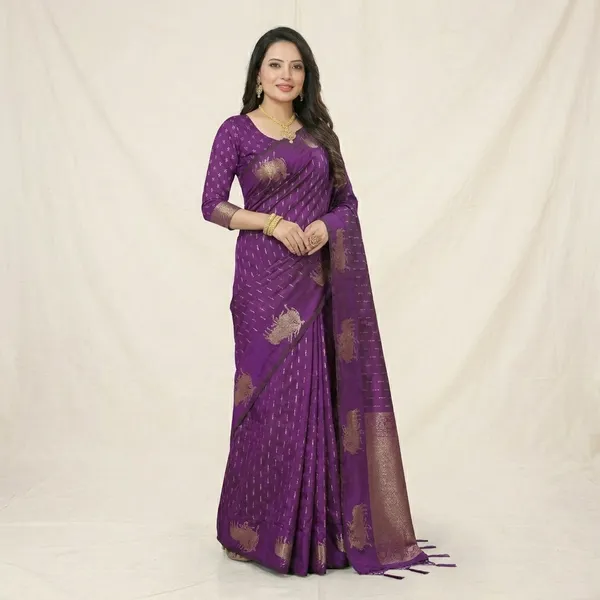 Purple_Silk_Gold_Zari_Woven_Contrast_Border_Saree_For_Women