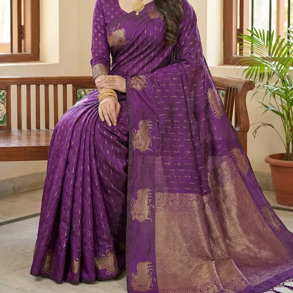 Purple_Silk_Gold_Zari_Woven_Contrast_Border_Saree_For_Women
