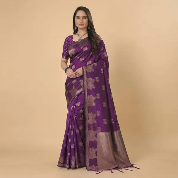 Purple_Banarasi_Silk_Zari_Floral_Woven_Saree_For_Women