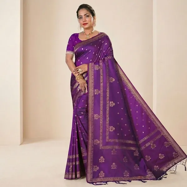 Purple_Banarasi_Silk_Golden_Zari_Woven_Saree_For_Women