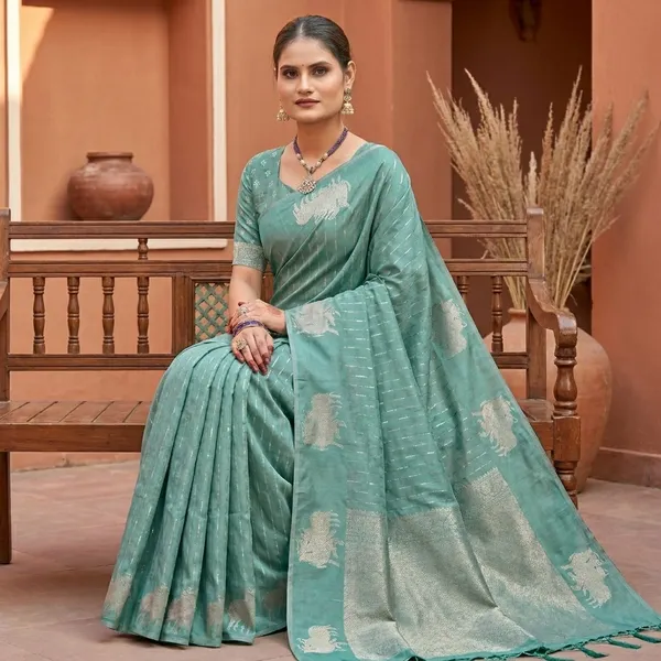 Silk_Zari_Woven_Contrast_Border_Saree_For_Women