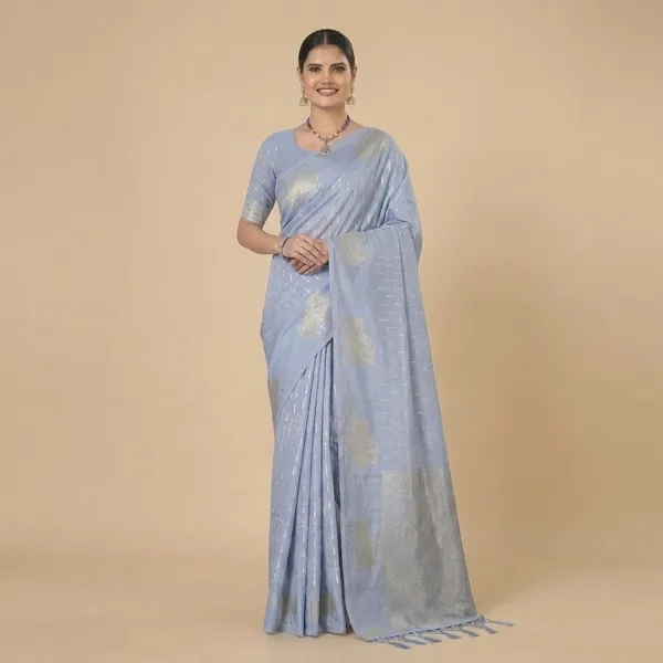 Pastel_Silk_Blend_Woven_Saree_For_Women