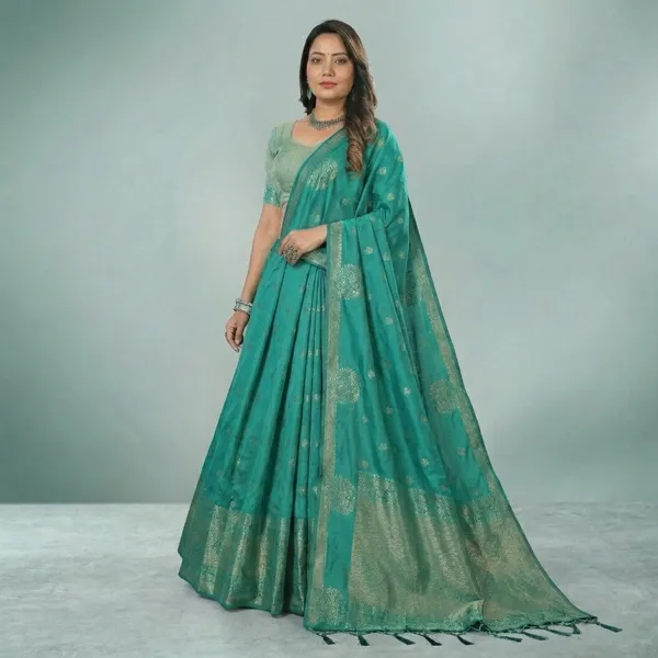 Sea_Green_Banarasi_Silk_Zari_Woven_Lehenga_Choli_For_Women