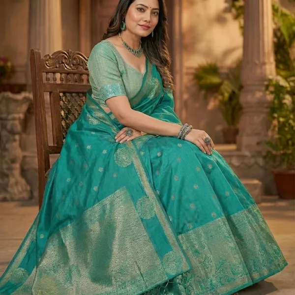 Sea_Green_Banarasi_Silk_Zari_Woven_Lehenga_Choli_For_Women
