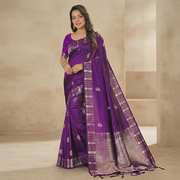 Purple_Cotton_Silk_Woven_Zari_Stripe_Saree_For_Women