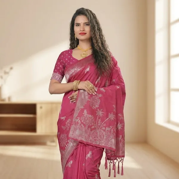 Silk_Silver_Zari_Floral_Weave_Saree_For_Women