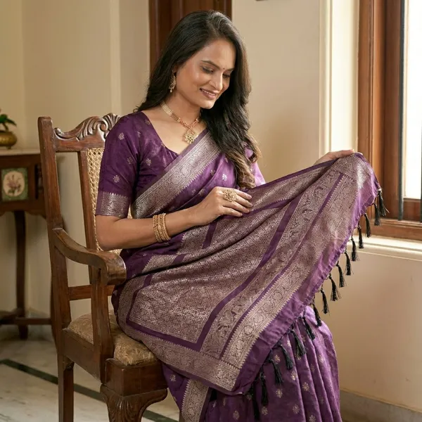 Brown_Banarasi_Silk_Silver_Zari_Woven_Saree_For_Women