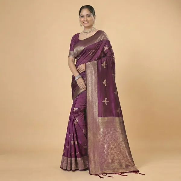 Purple_Banarasi_Silk_Gold_Zari_Woven_Saree_For_Women