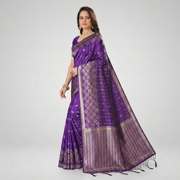 Purple_Banarasi_Silk_Zari_Woven_Saree_For_Women