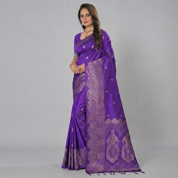 Purple_Banarasi_Silk_Paisley_Zari_Woven_Saree_For_Women
