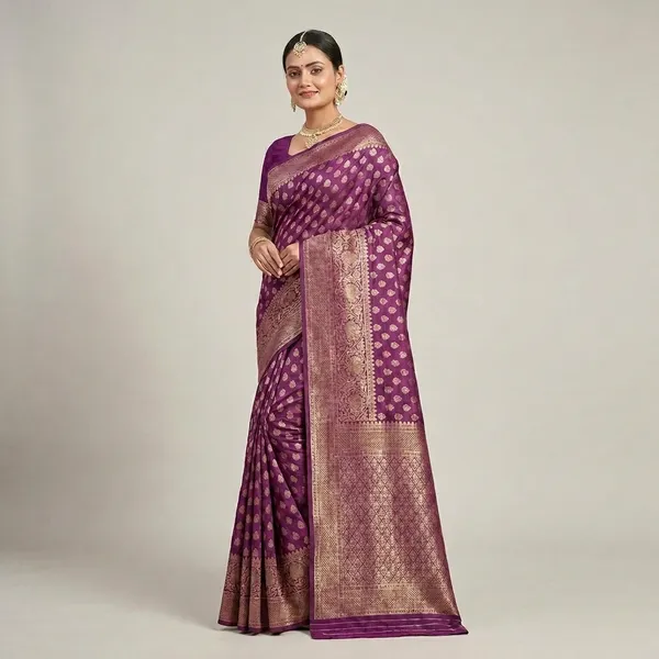 Purple_Silk_Banarasi_Golden_Zari_Woven_Saree_For_Women