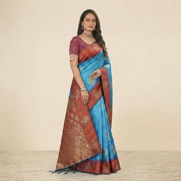 Banarasi_Silk_Zari_Border_Woven_Saree_For_Women