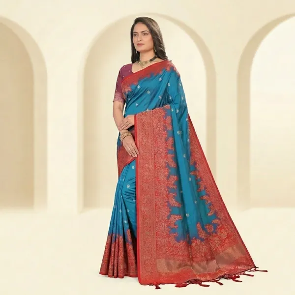 Banarasi_Silk_Zari_Embroidered_Border_Saree_For_Women