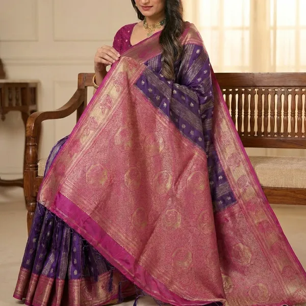 Purple_Silk_Traditional_Woven_Contrast_Border_Saree_For_Women