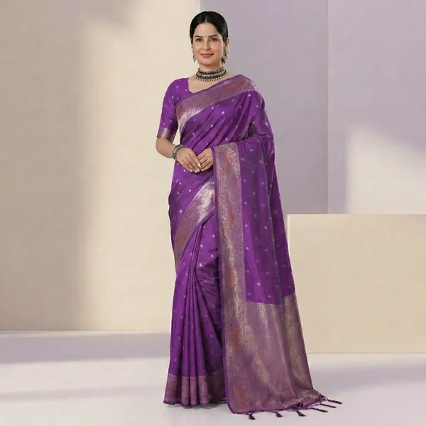 Banarasi_Silk_Silver_Zari_Woven_Border_Saree_For_Women