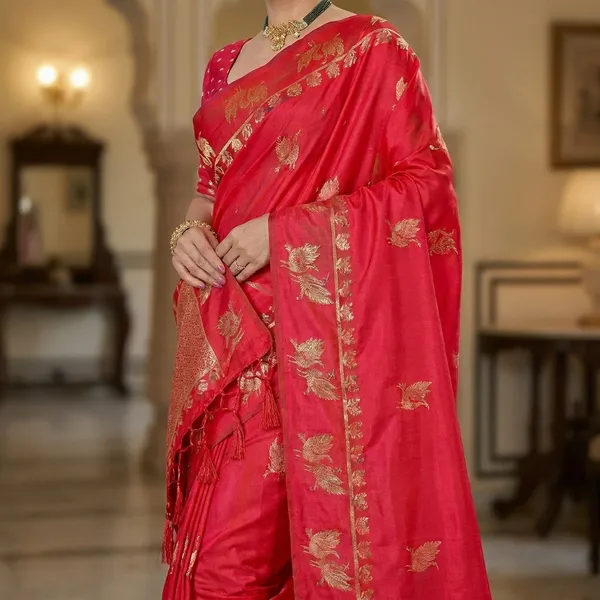 Satin_Silk_Zari_Woven_Border_Saree_For_Women