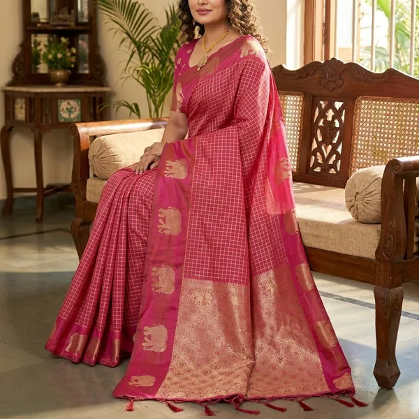 Pink_Banarasi_Silk_Golden_Zari_Woven_Saree_For_Women