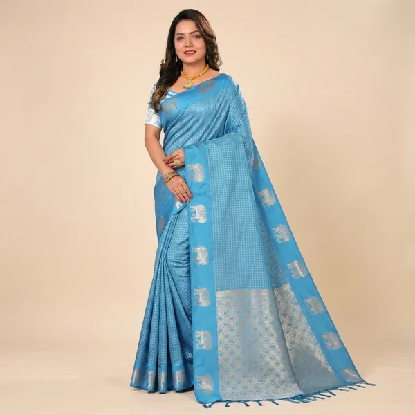 Sky_Blue_Silk_Zari_Woven_Saree_For_Women