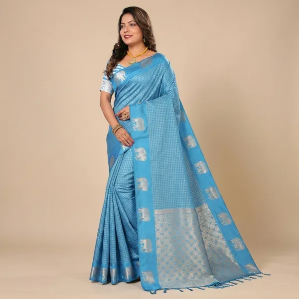 Sky_Blue_Silk_Zari_Woven_Saree_For_Women