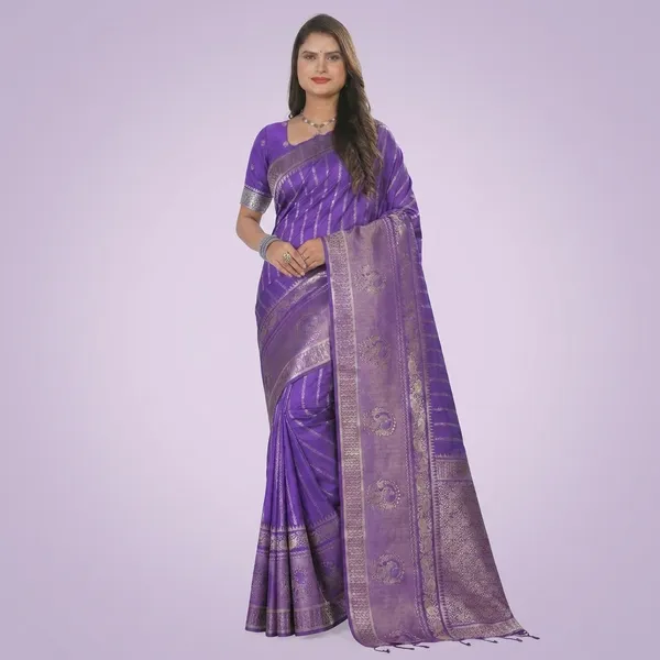 Purple_Banarasi_Silk_Golden_Zari_Woven_Saree_For_Women