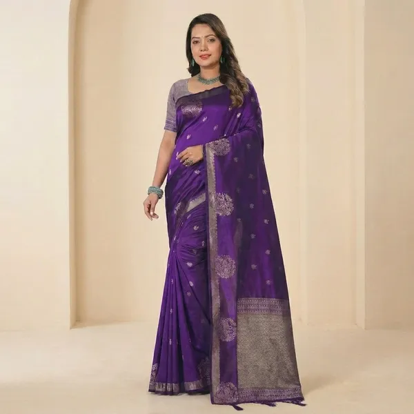 Violet_Silk_Gold_Zari_Brocade_Woven_Saree_For_Women