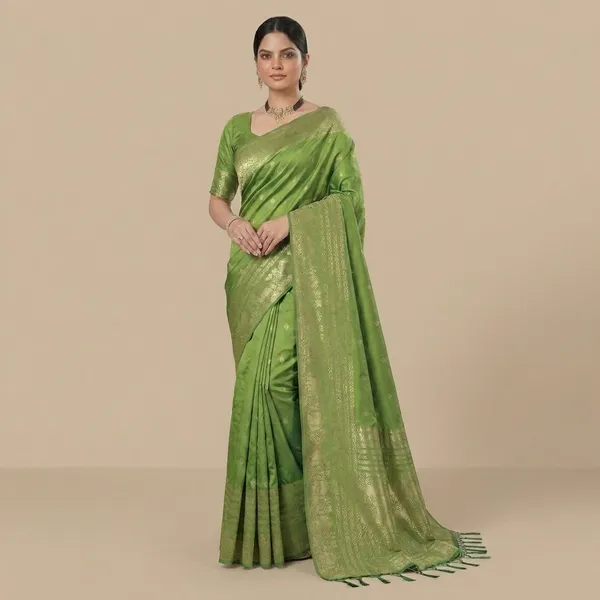 Green_Banarasi_Silk_Gold_Zari_Brocade_Saree_For_Women
