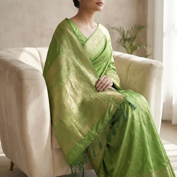 Green_Banarasi_Silk_Gold_Zari_Brocade_Saree_For_Women