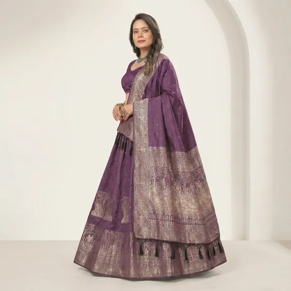Purple_Banarasi_Silk_Zari_Woven_Lehenga_For_Women
